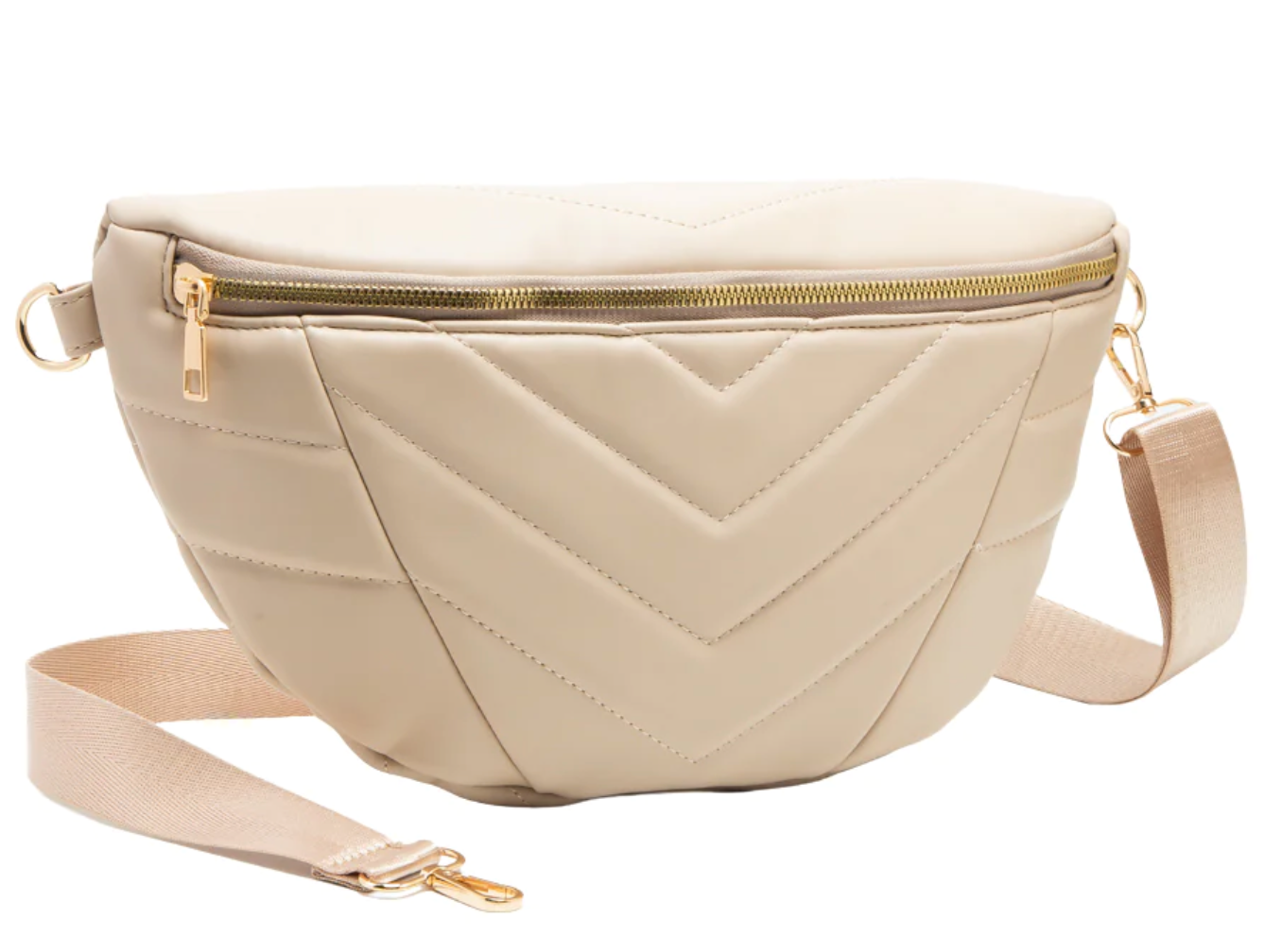 Quilted Beige Sling/ Crossbody Bag